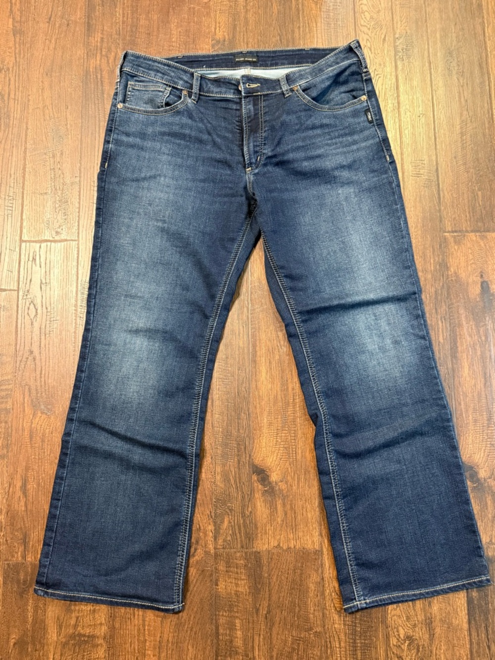 Silver Jeans Zac Relaxed Fit Straight Leg Knit Flex Jeans 38x32